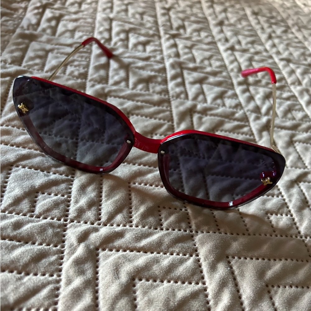 Louis Vuitton Red Rectangular Sunglasses